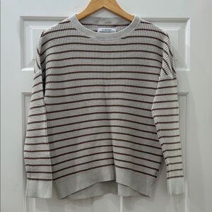 REI Rust Orange & Cream Striped Sweater